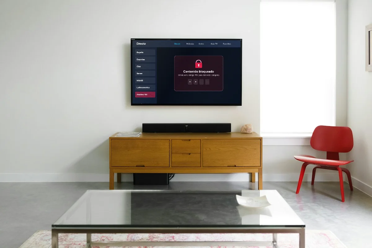 Código PIN de control parental para los canales IPTV adultos en la tele
