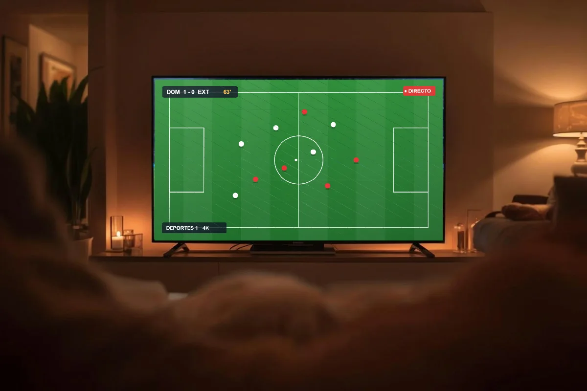 Fútbol en directo con la lista IPTV adultos en la tele del salón